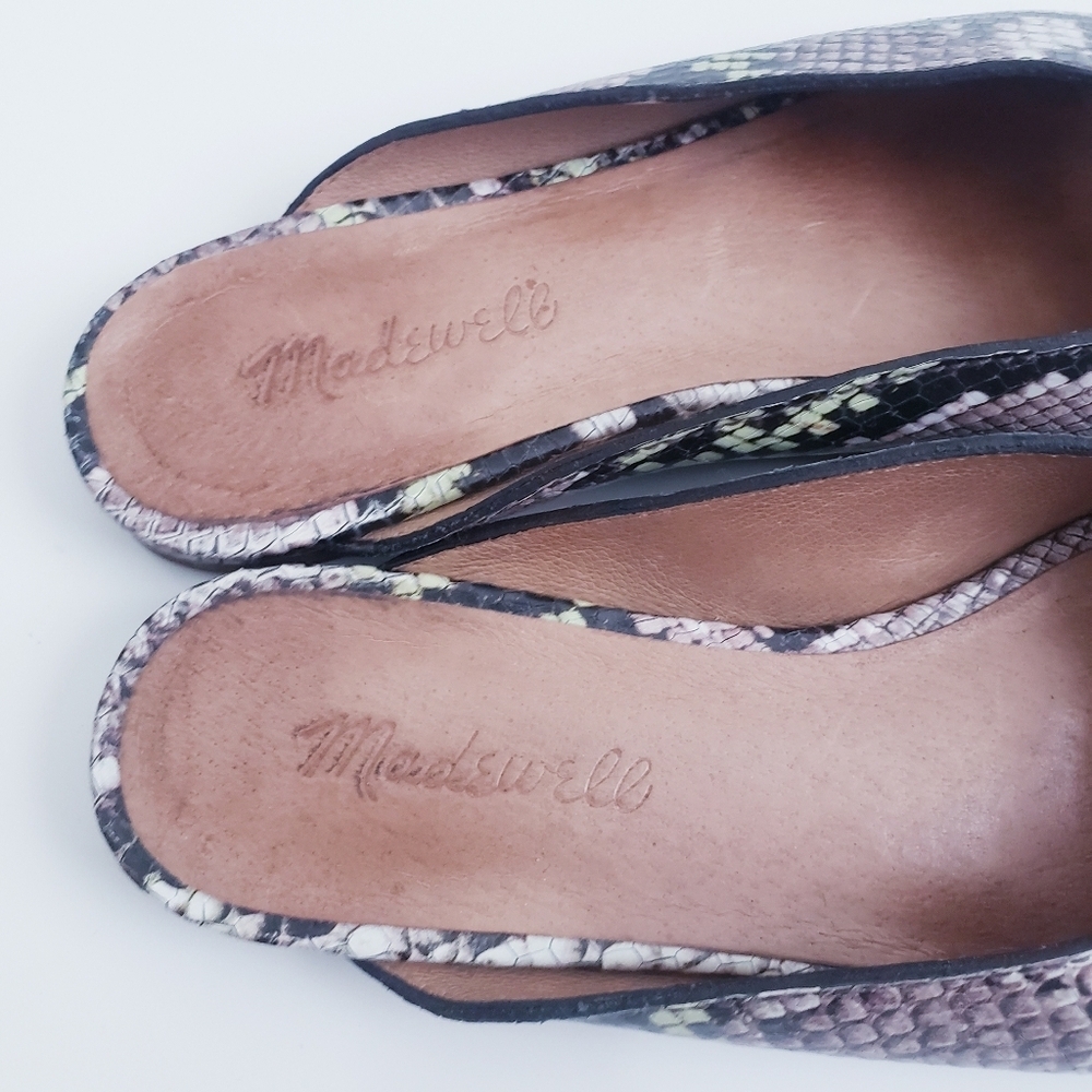 Madewell Erica Peeptoe Mule Snakeskin Print Detail - Picture 4 of 6